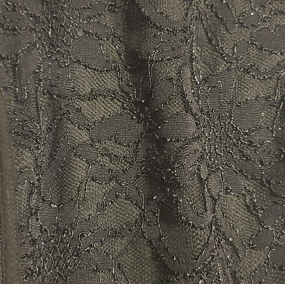 Lily Rose Women's Black Lace Mini-Flare Party Dress, size small - Picture 4 of 9